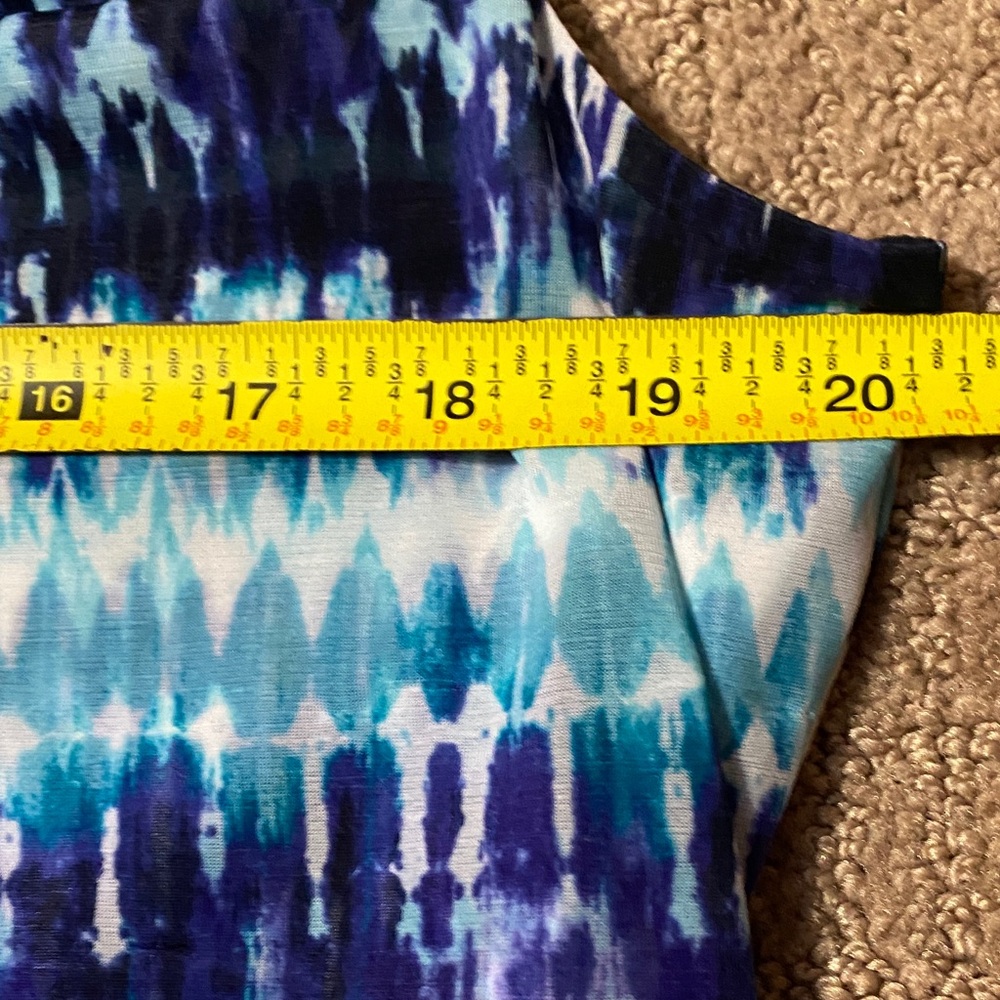 212 Collection Blue Multi-Patterned Cowl Neck Tank Spring - Picture 5 of 8
